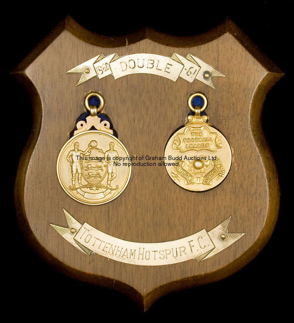 The 'Double' set of medals awarded to Maurice Norman of Tottenham Hotspur F.C. in season 1960-61, co...