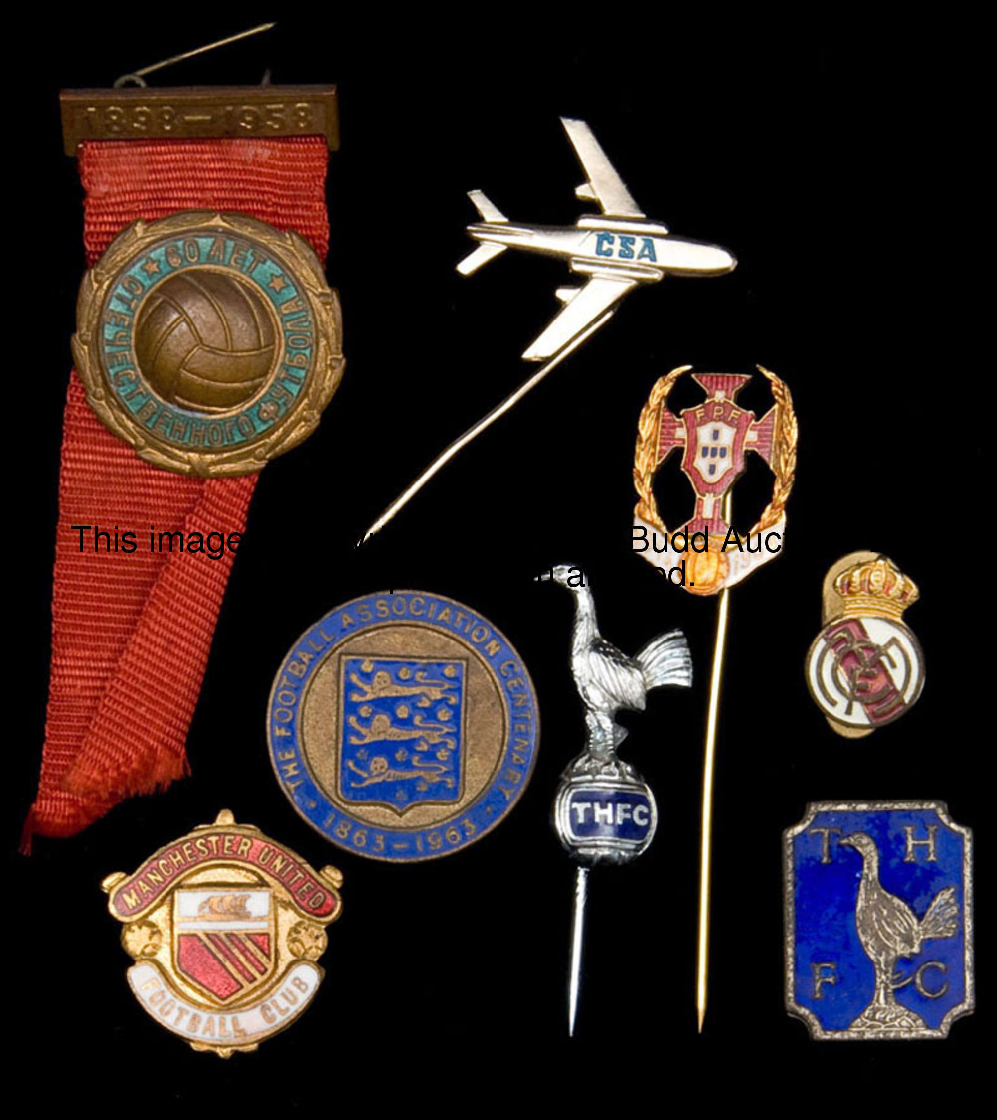 A collection of lapel badges, pin badges and key rings, mostly associated with overseas clubs and Fo...