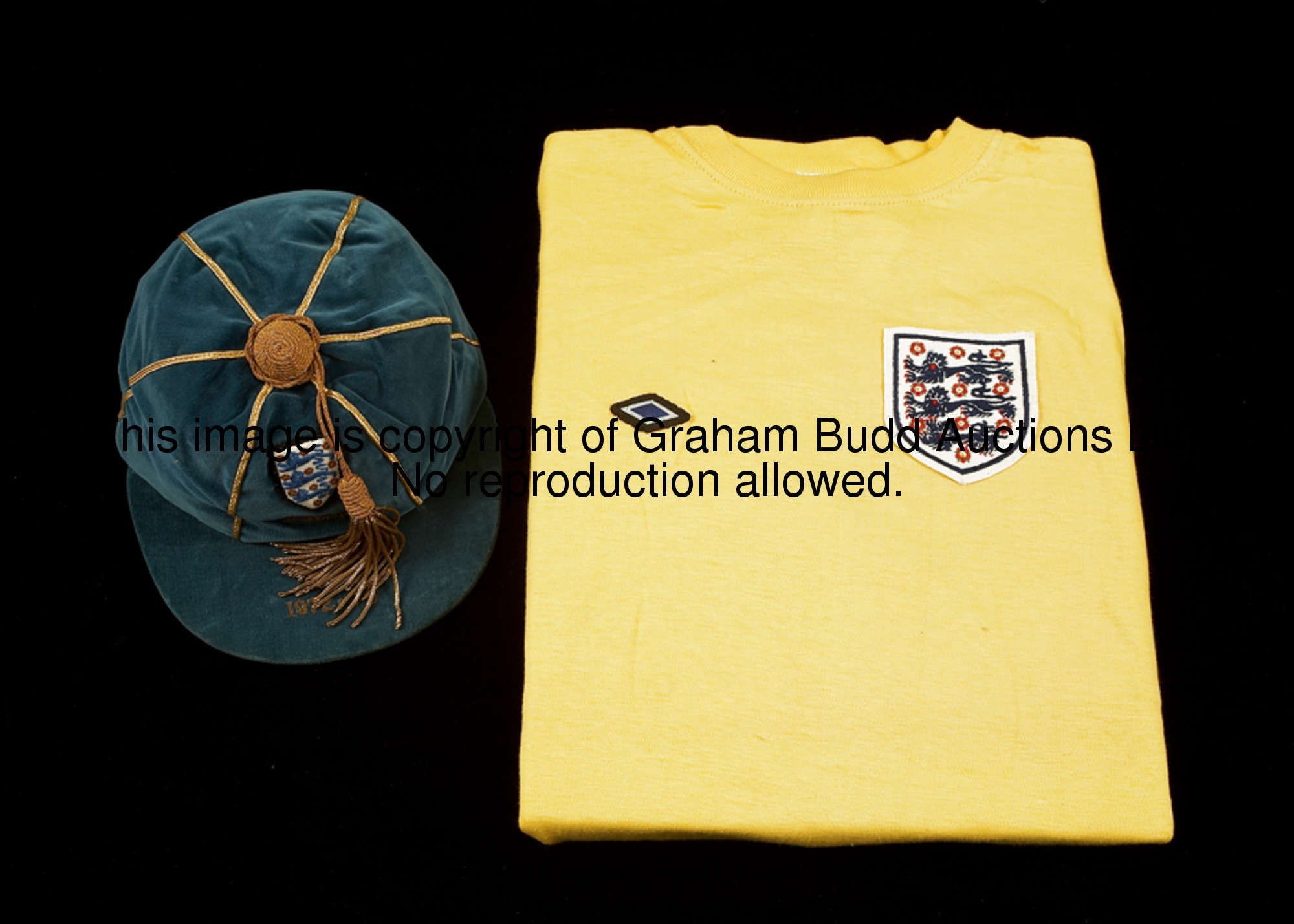 A yellow England No.12 under-23 international jersey 1974  This jersey was worn by Alan Stevenson wh...