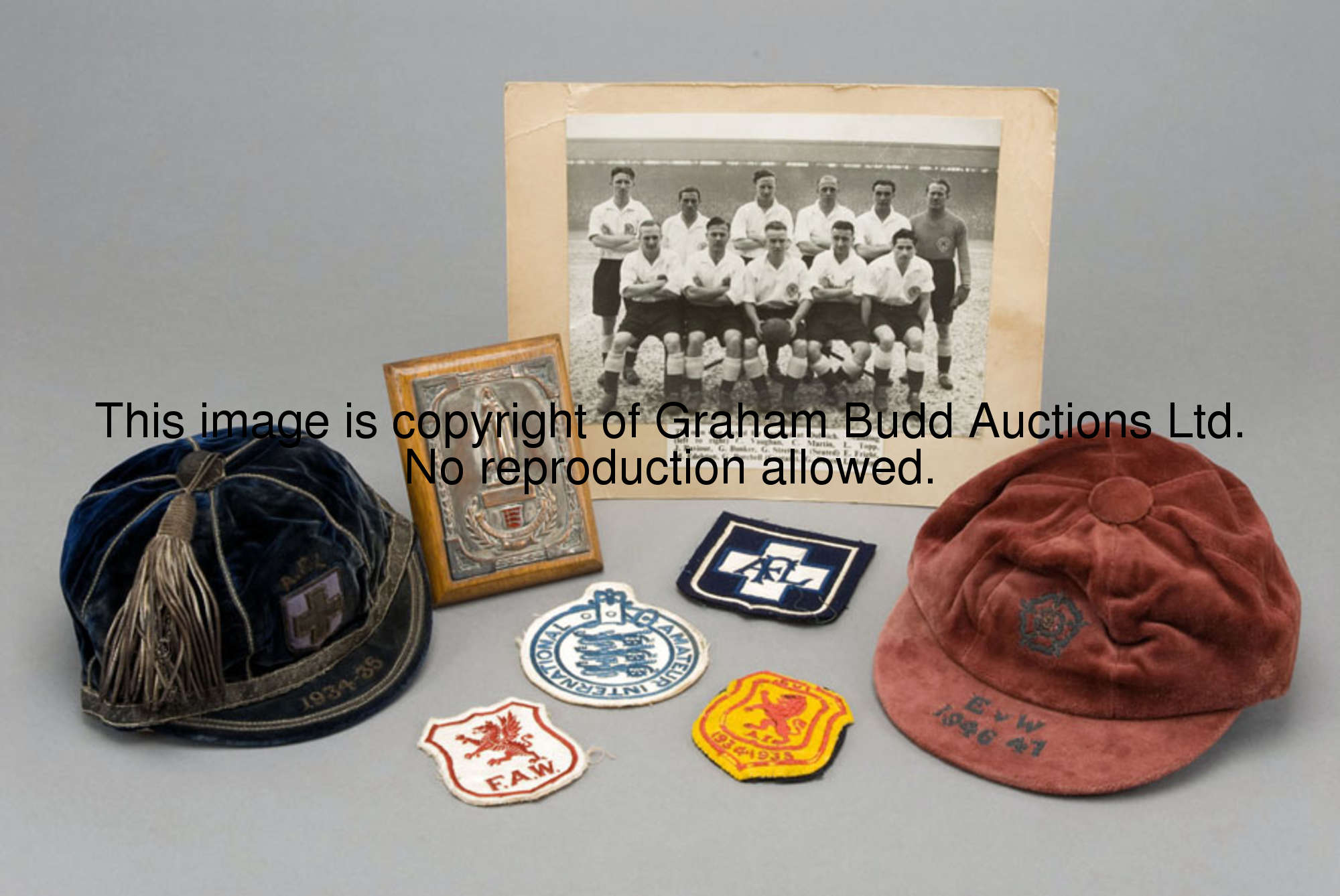 The George Burchell Collection, comprising: caps, sixteen rose England amateur internationals, repre...