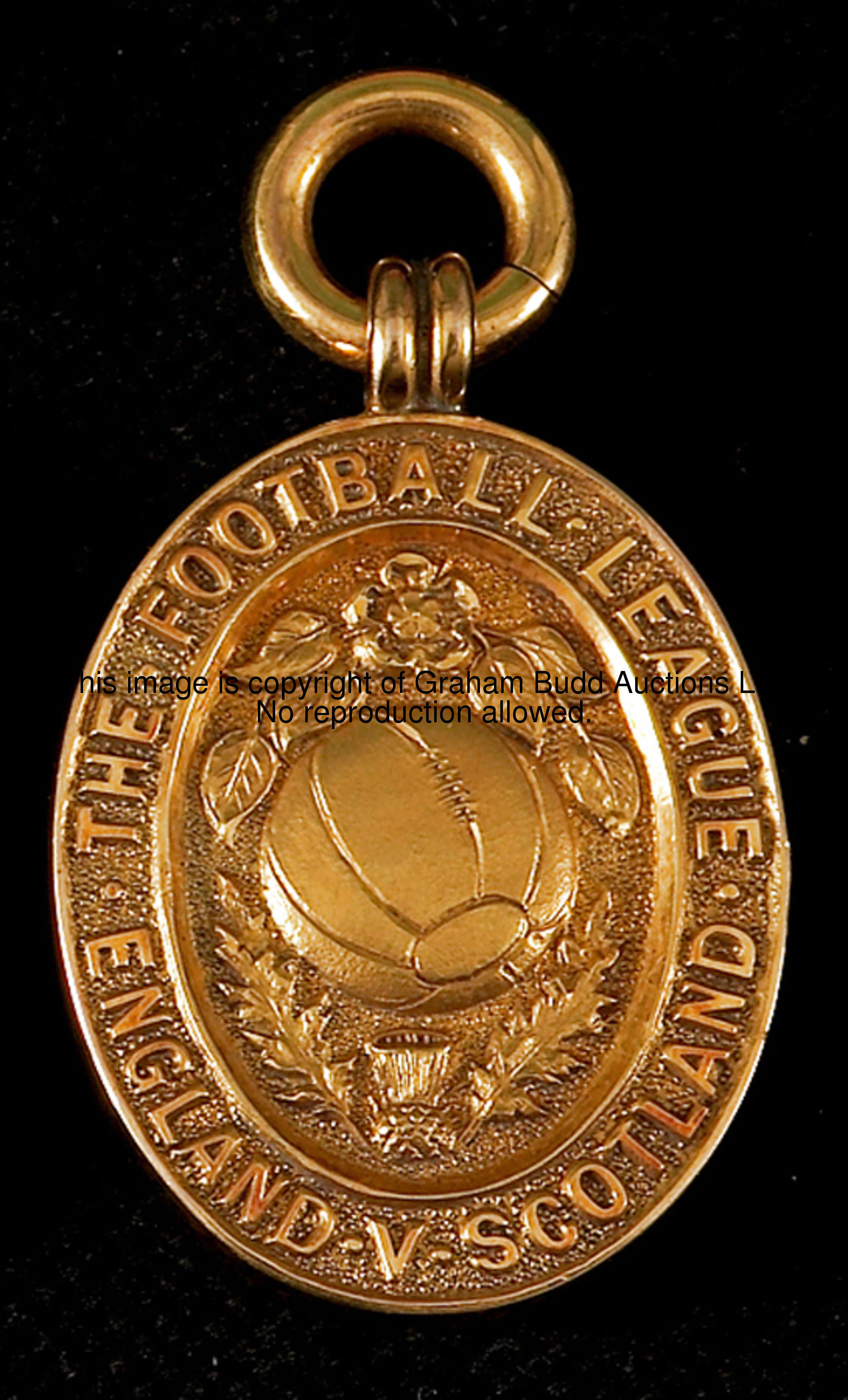 A 9ct. gold England v Scotland Inter-League medal 1938, inscribed THE FOOTBALL LEAGUE, ENGLAND V SCO...