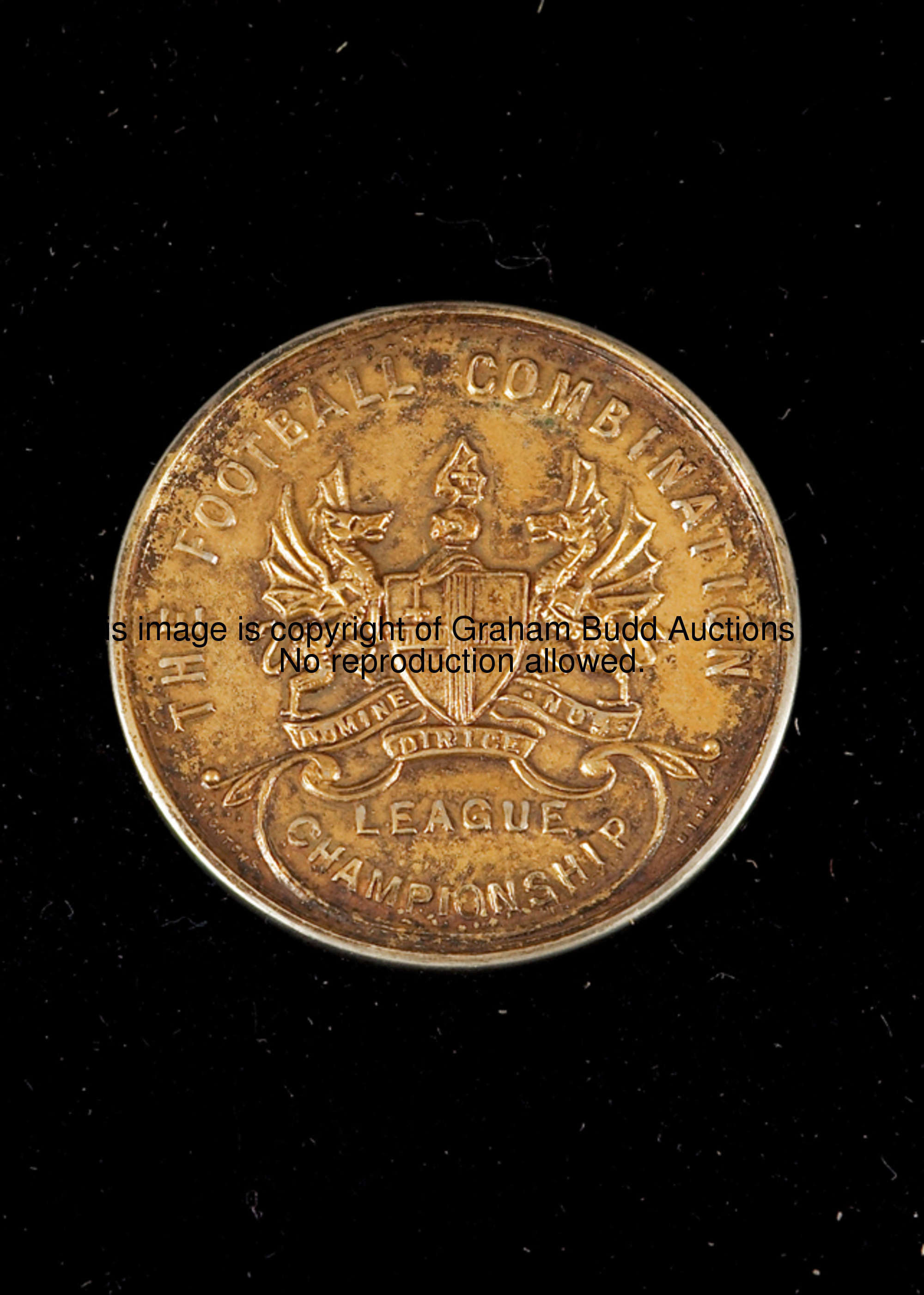 George Male's silver-gilt Football Combination League Championship runners-up medal season 1961-62, ...