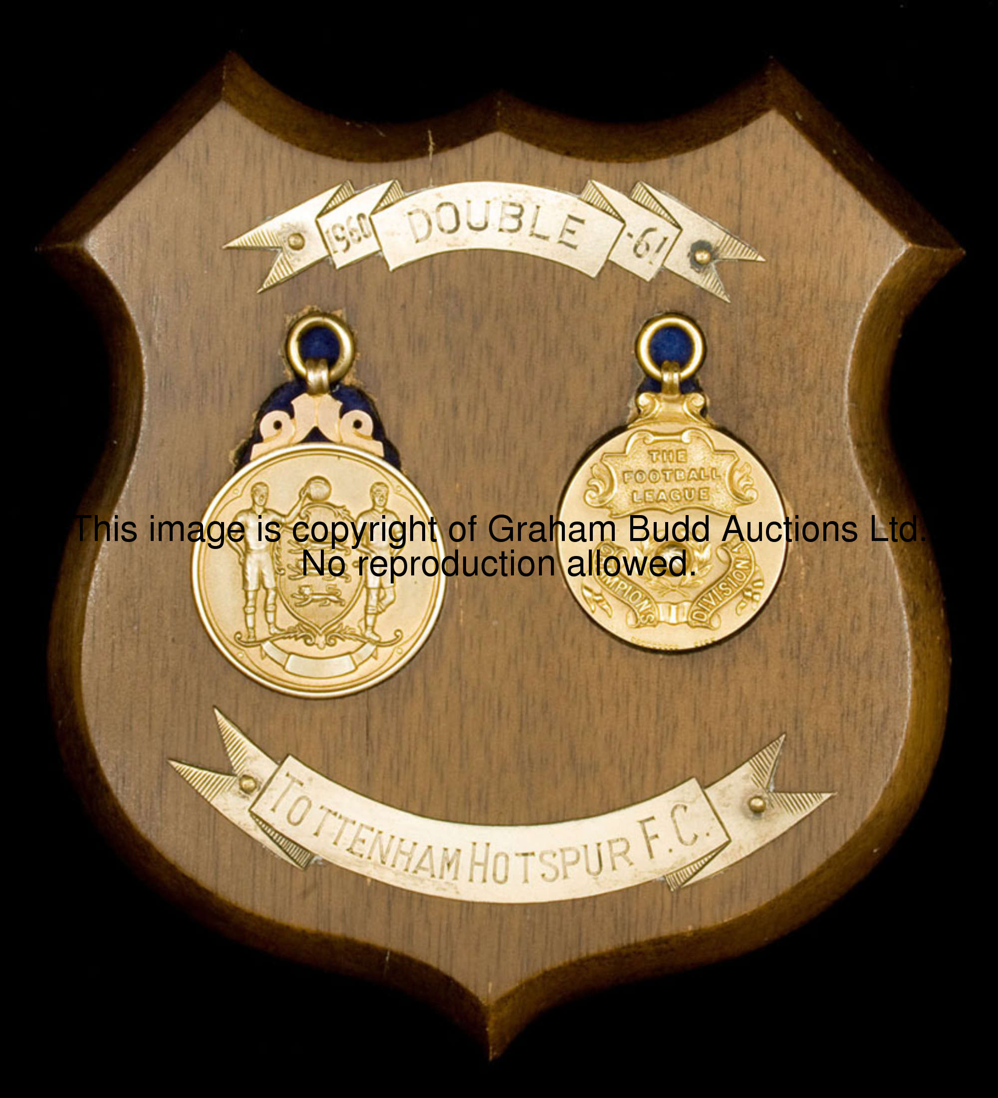 The 'Double' set of medals awarded to Maurice Norman of Tottenham Hotspur F.C. in season 1960-61, co...