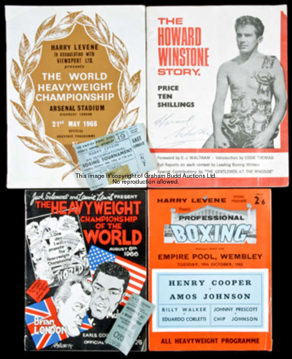 A collection of boxing and sporting programmes mostly dating from the 1960s, the lot including Ali v...