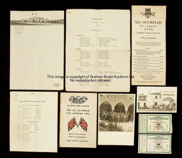 Olympic Games memorabilia collected by Harry Fowler Hon. Sec. of the British Olympic Boxing Team, an...