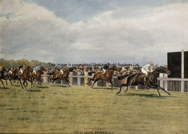 Isaac J. Cullin (op.1881-1920) THE ST LEGER STAKES 1913 signed & dated 1913, inscribed THE ST. LEGER...