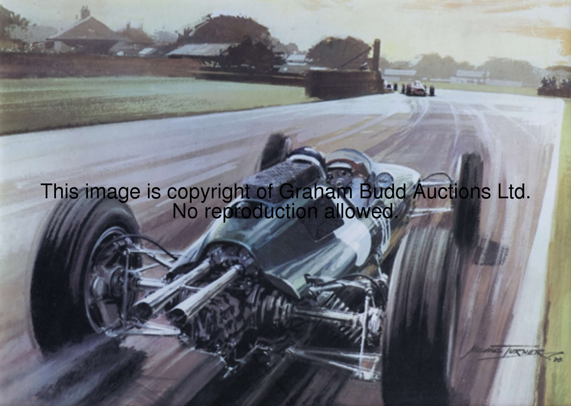 After Roy Nockolds (1911-1979) 1955 BRITISH GRAND PRIX AINTREE limited edition black & white lithogr...