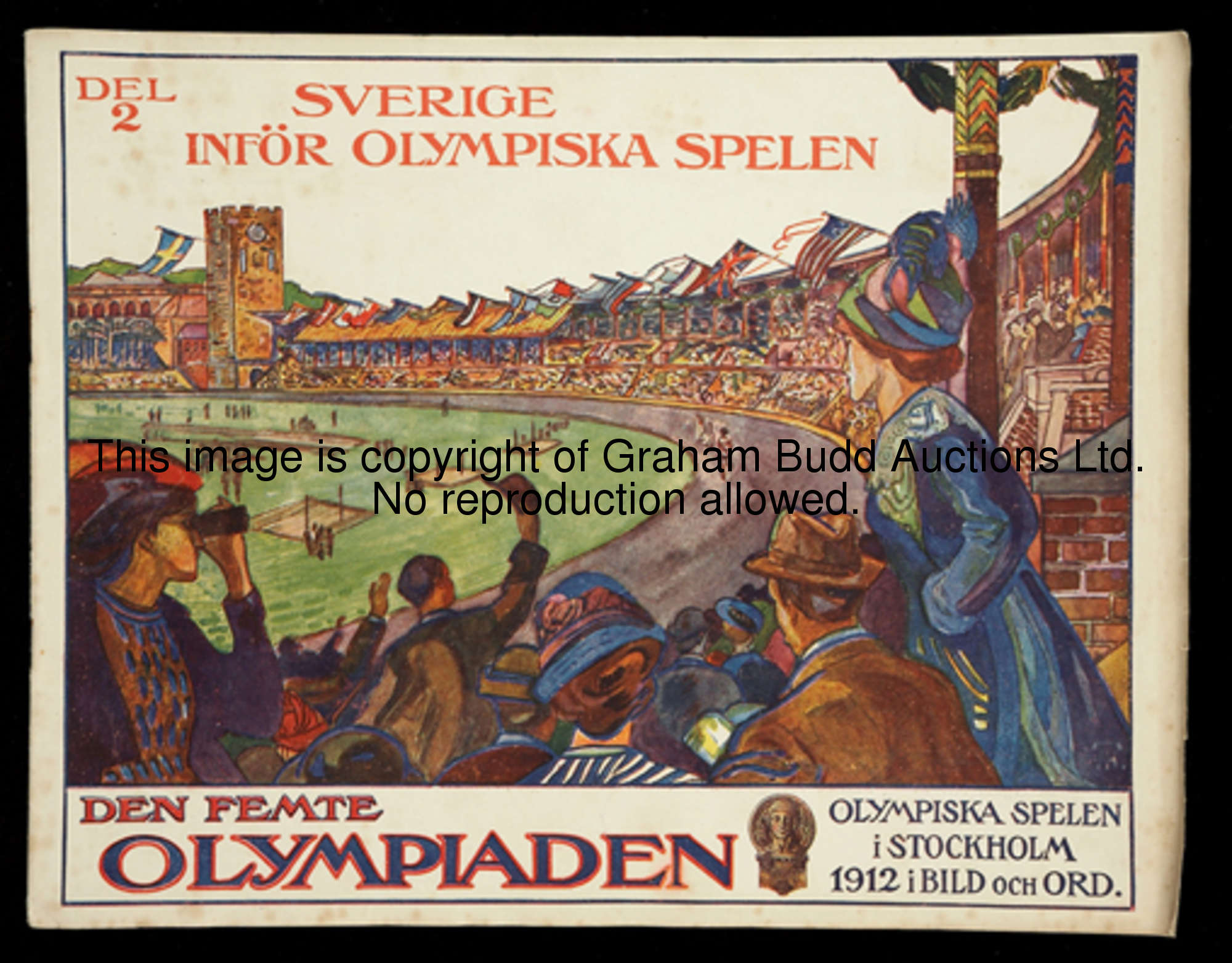 Den Femte Olympiaden, a complete set of 24 parts in 23 booklets for the 1912 Stockholm Olympic Games...