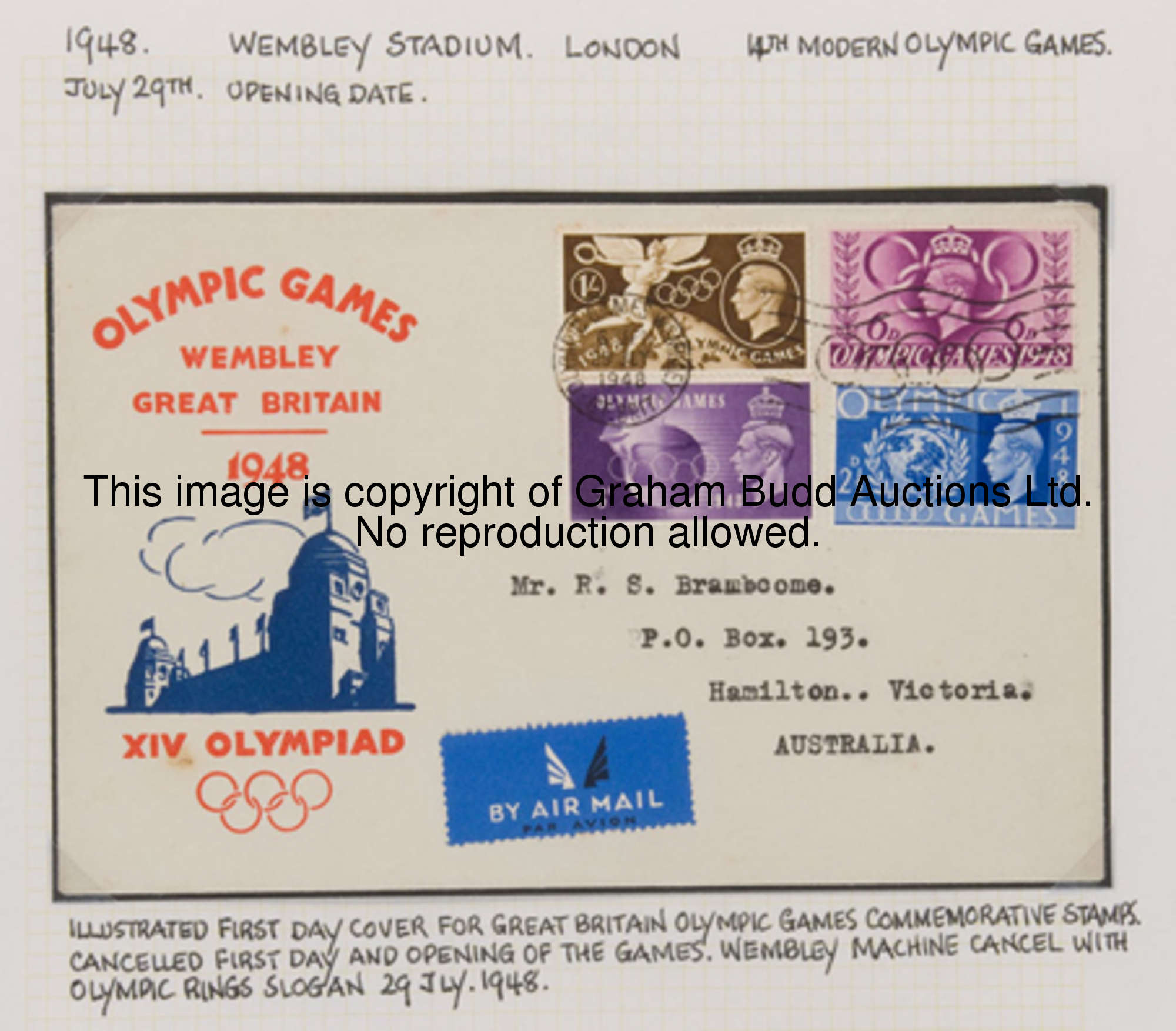 An album of philatelic items mostly relating to the 1948 Olympic Games including 1948 Olympic Games ...