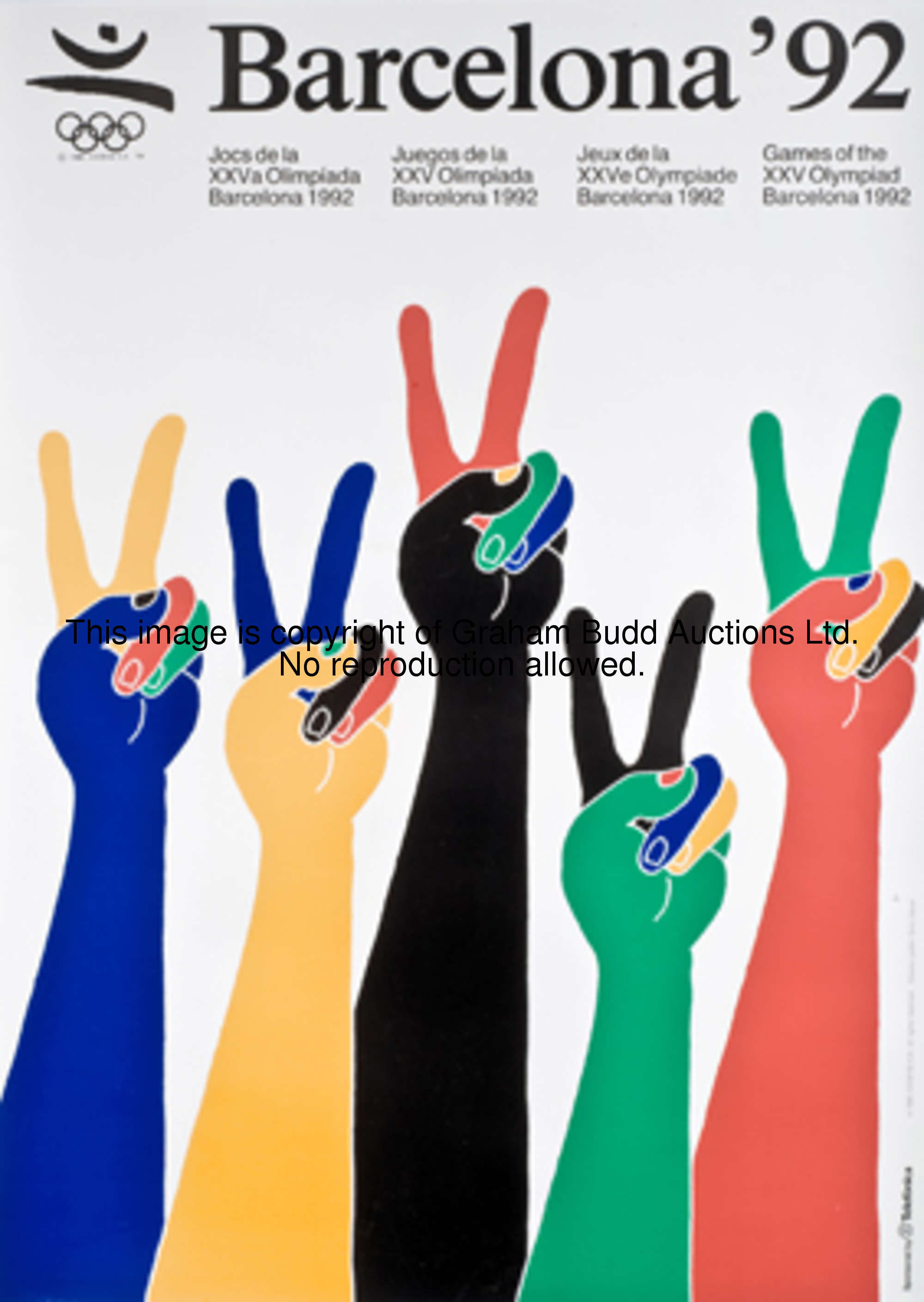 1992 Barcelona Olympic posters, four copies of the poster with v-sign design, and four with abstract...