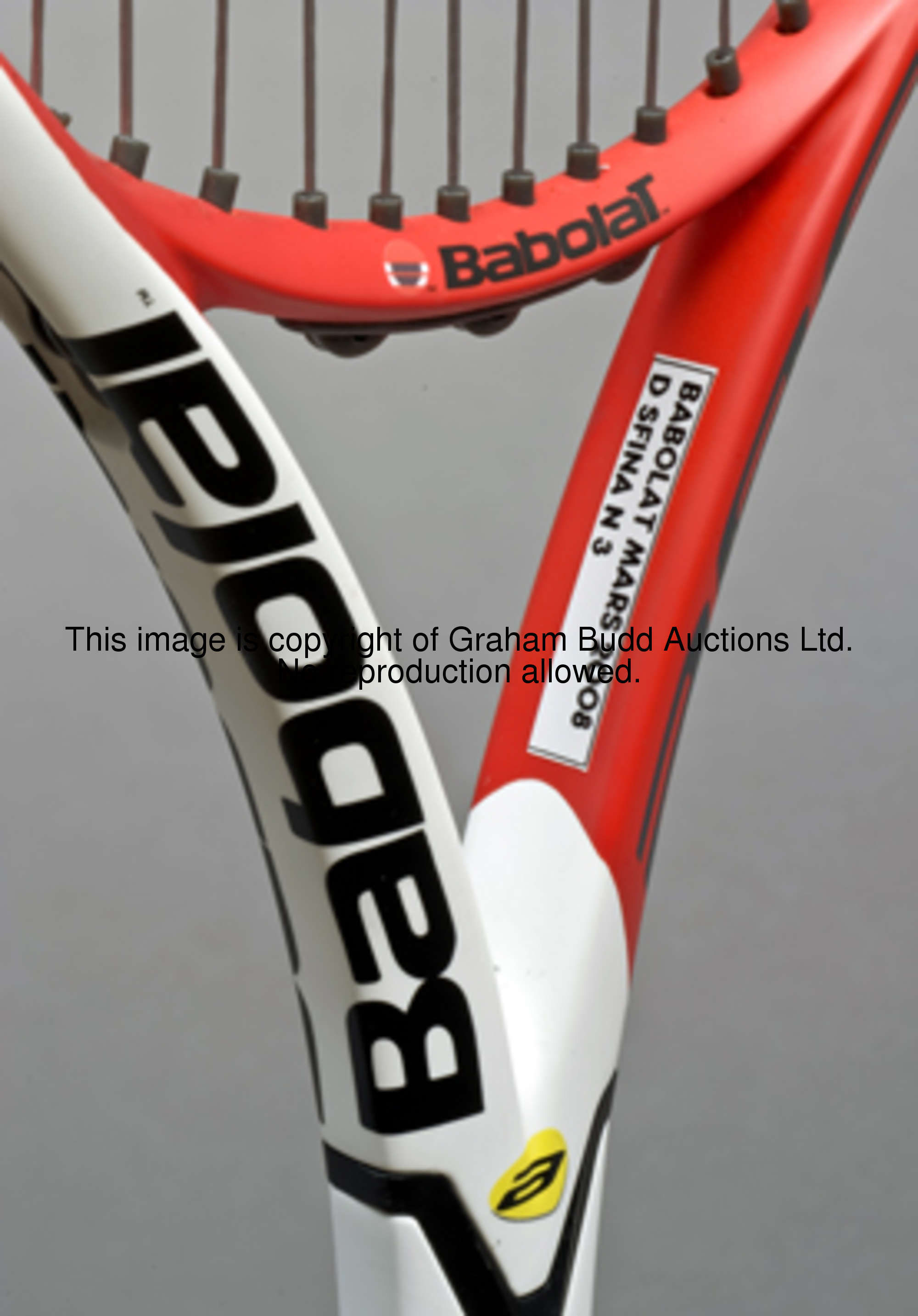 A racket used by Dinara Safina at the 2008 Wimbledon tennis