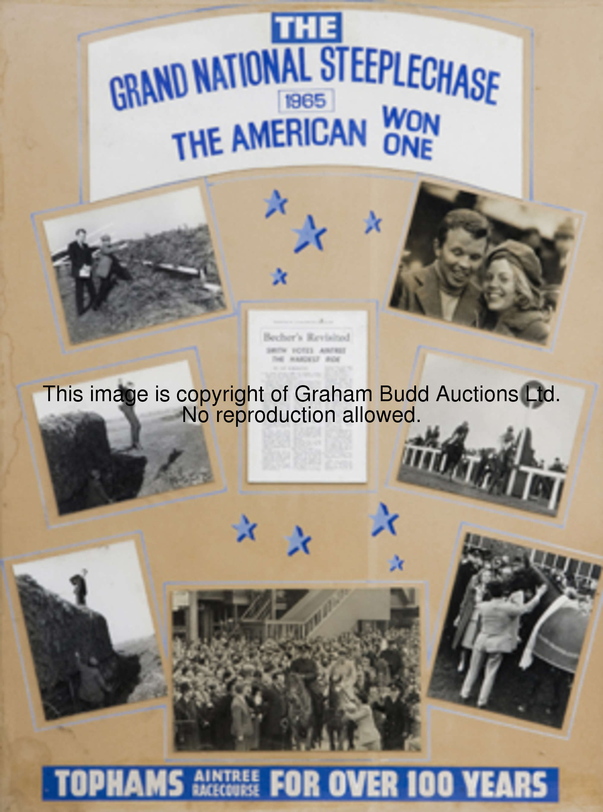 A large photo montage commemorating the American victory in the 1965 Grand National, titled THE GRAN...