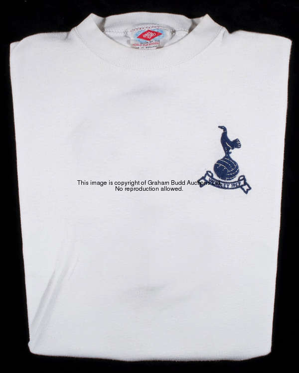 Alan Gilzean's white Tottenham Hotspur No.9 jersey from the 1967 F.A. Cup final, long-sleeved, inscr...