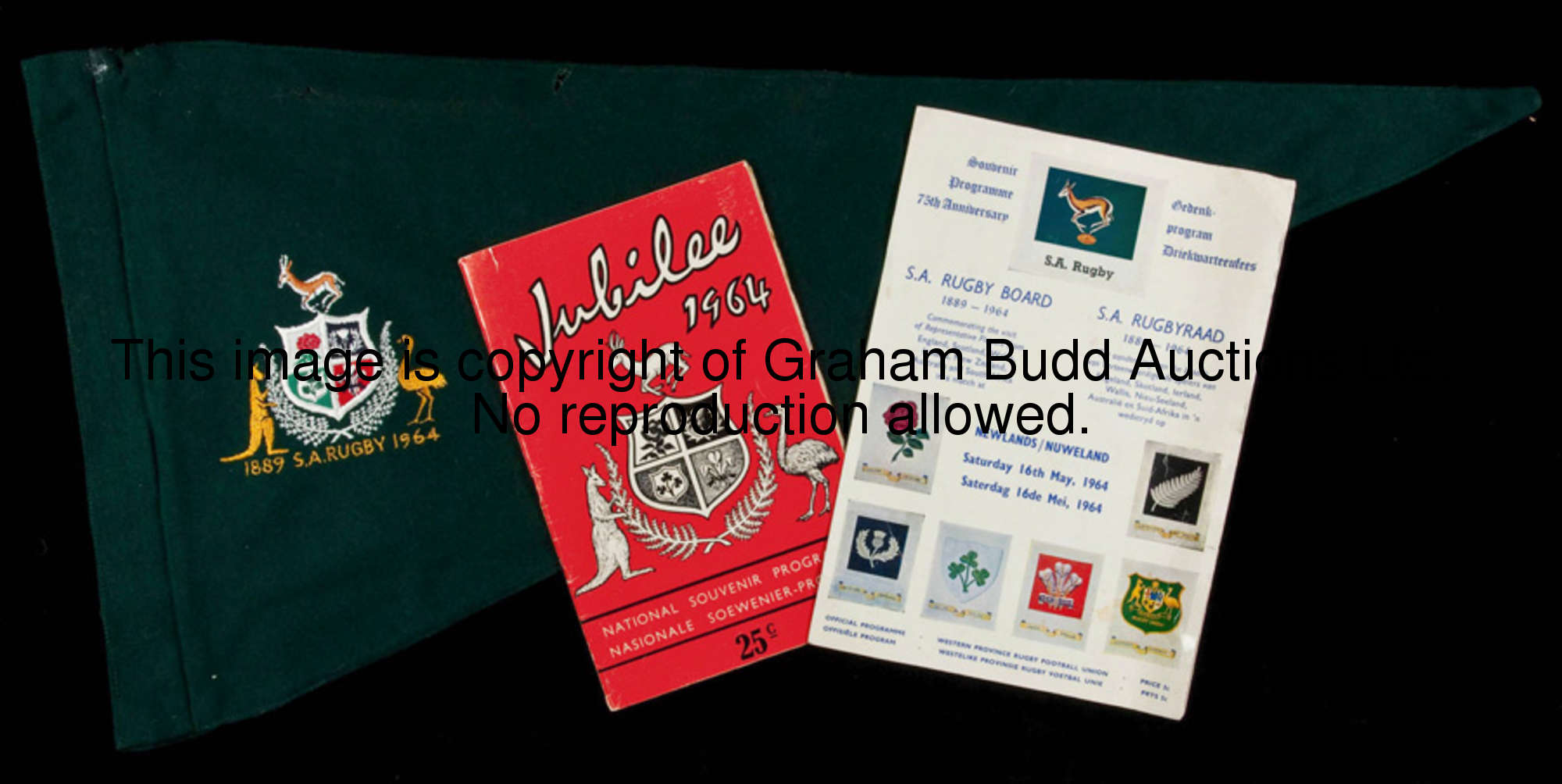 South African Rugby Board 75th anniversary memorabilia from 1964