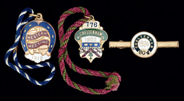 A rare member's gentleman's badge for the Ayr Western Meeting of 1912, in gilt-metal & enamel