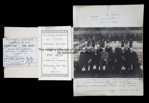 A ticket and a Football Association itinerary for the England v The Rest International Trial Match p...