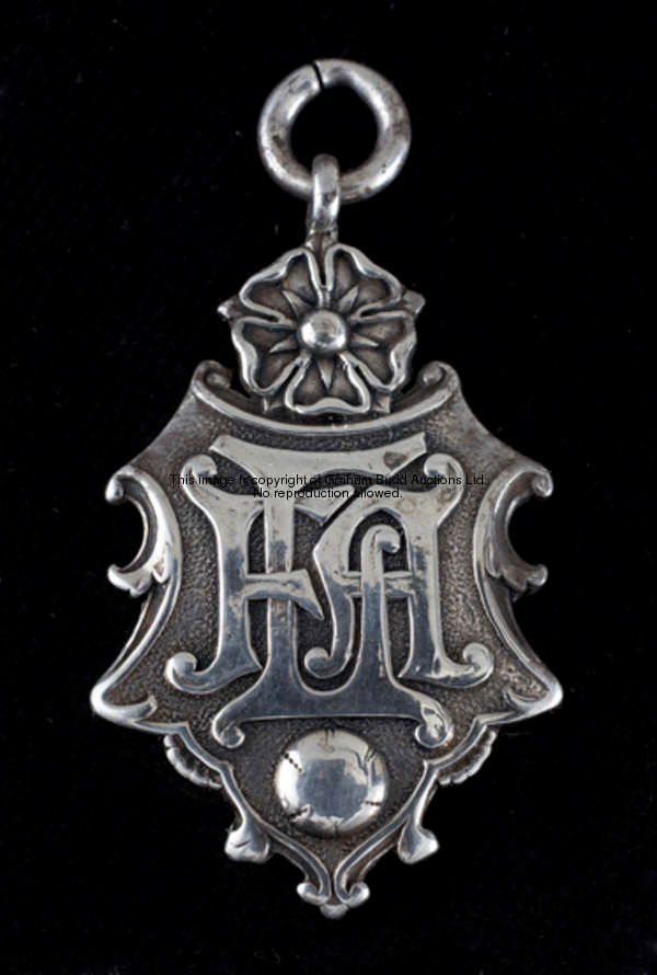 An Accrington F.C. runners-up medal from the Lancashire Cup in season 1881-82, unhallmarked but prob...