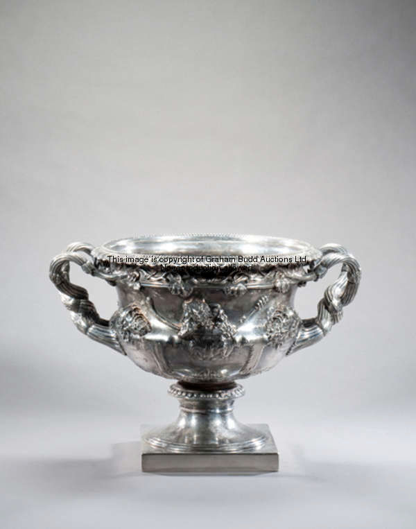 The trophy for the 1958 Imperial Cup Hurdle, in the form of a silver replica after the antique of th...