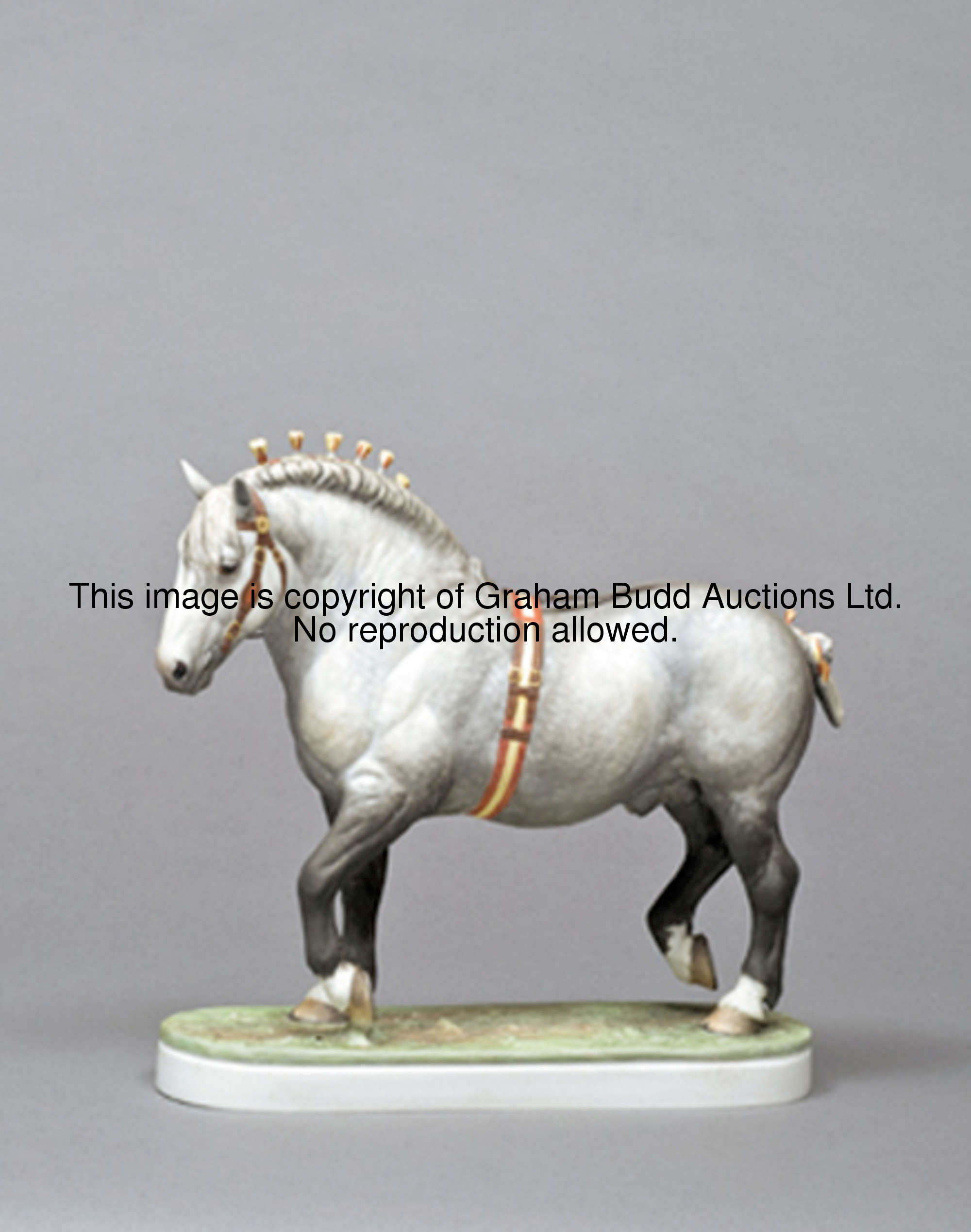 A Royal Worcester limited edition model of a Percheron Stallion, modelled by Doris Lindner,  numbere...