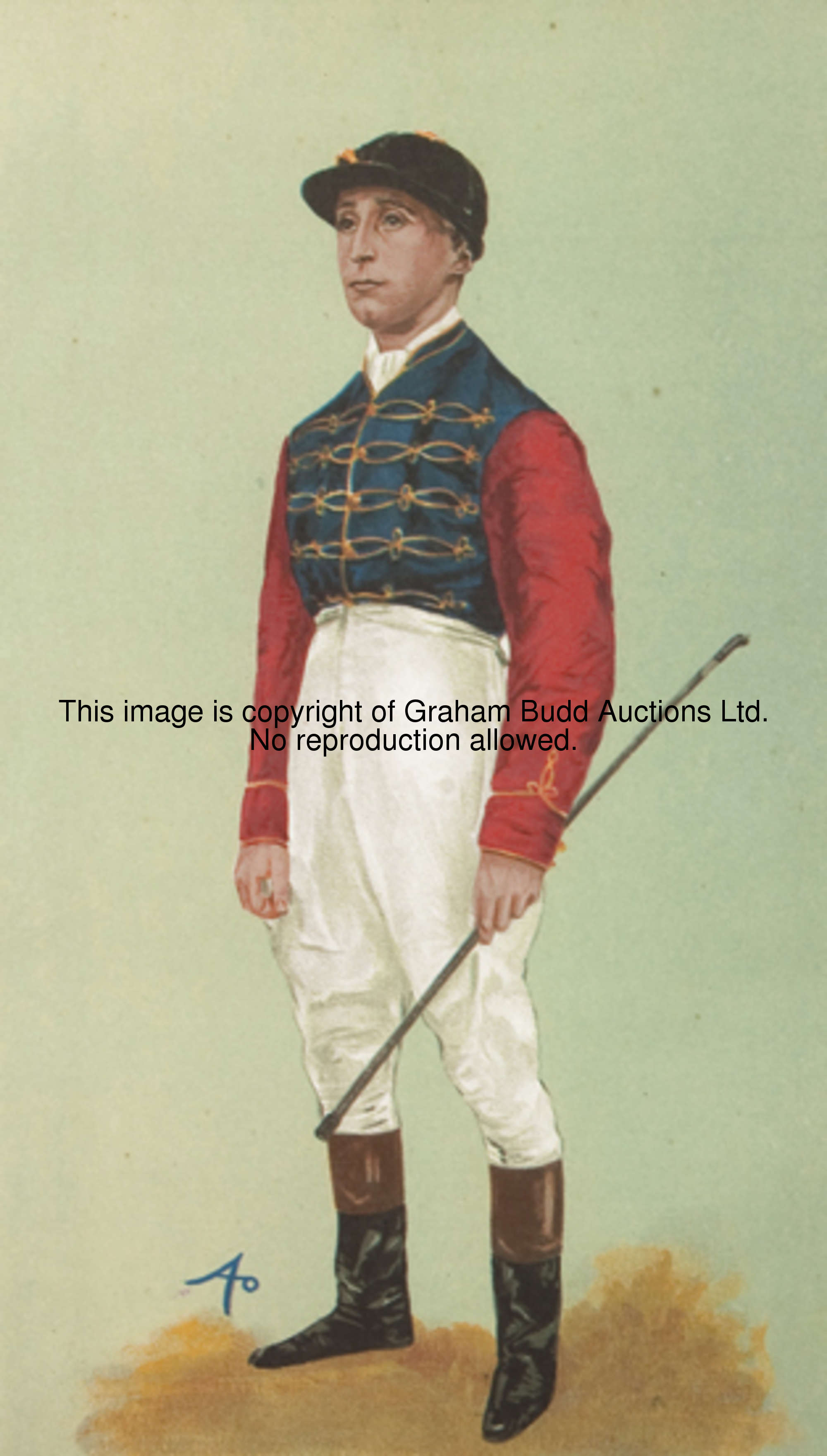 A group of 18 Vanity Fair prints of jockeys, by Spy, Lib, & Ao, subjects comprising Johnny Osborne, ...