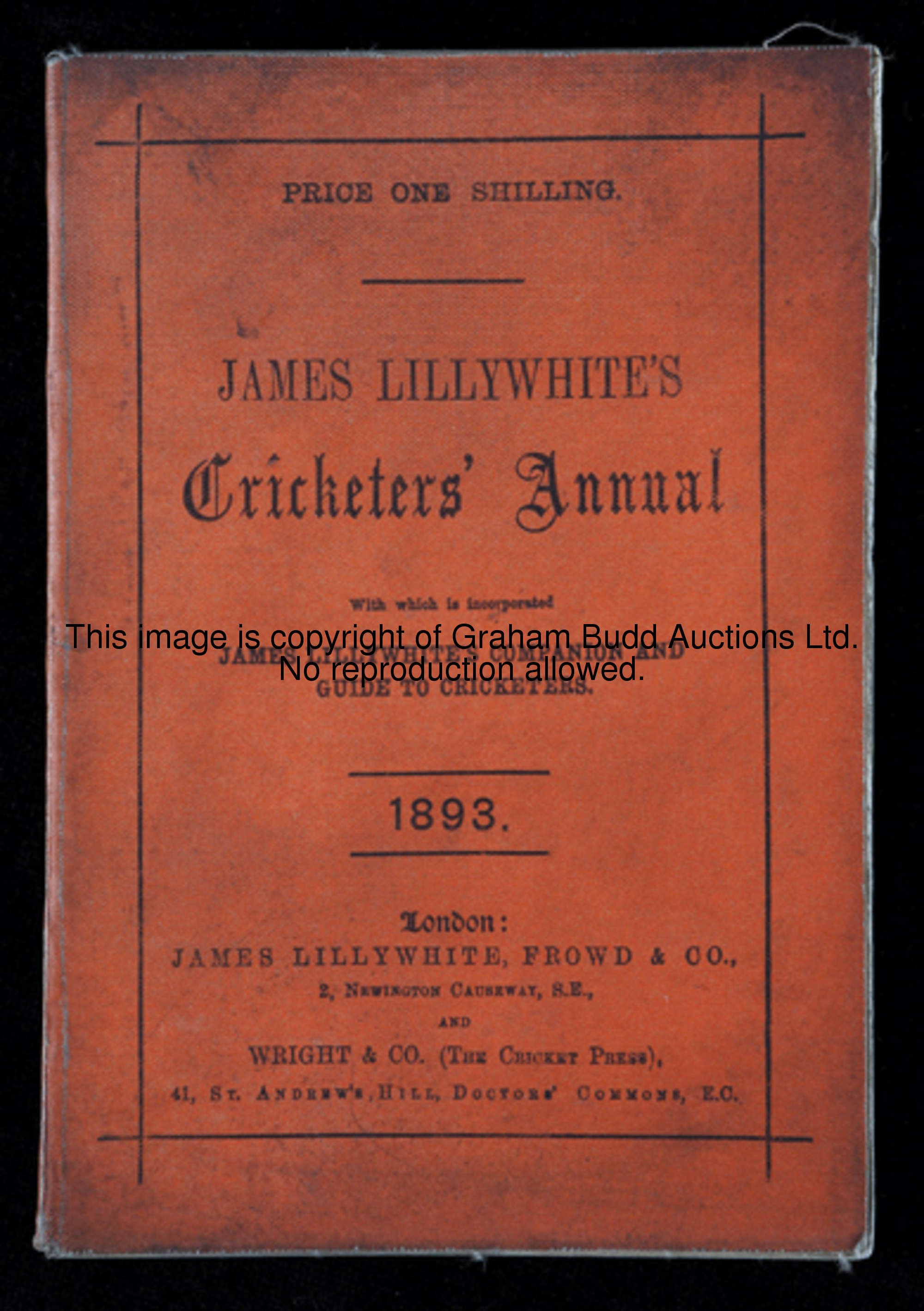 Bill Frindall's collection of James Lillywhite's Cricketers' Annuals, for 1879, 1880, 1885 to 1889, ...