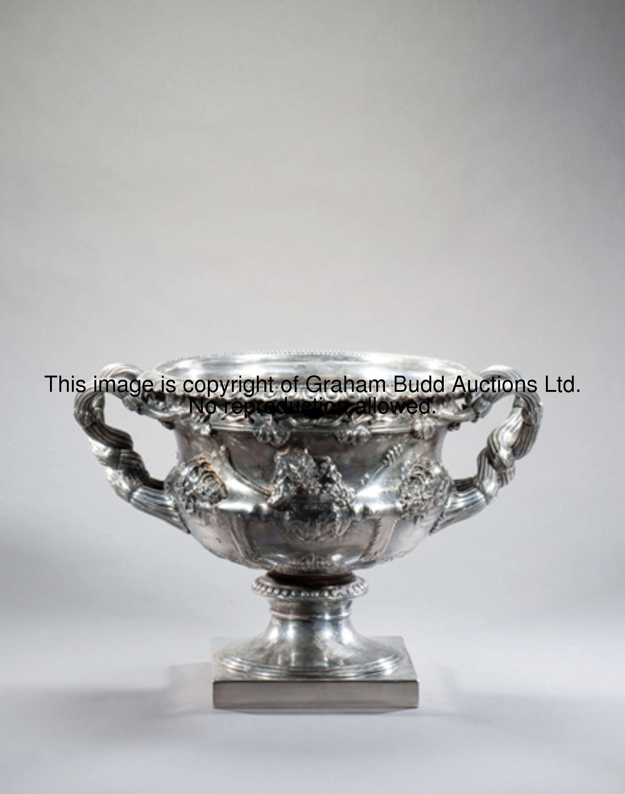 The trophy for the 1958 Imperial Cup Hurdle, in the form of a silver replica after the antique of th...