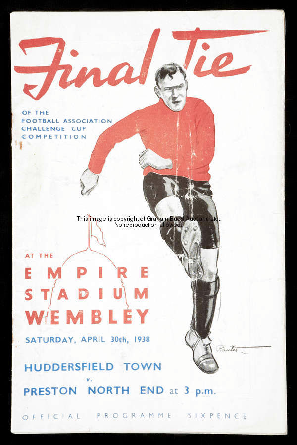 F.A. Cup final programme Huddersfield Town v Preston North End 30th April 1938