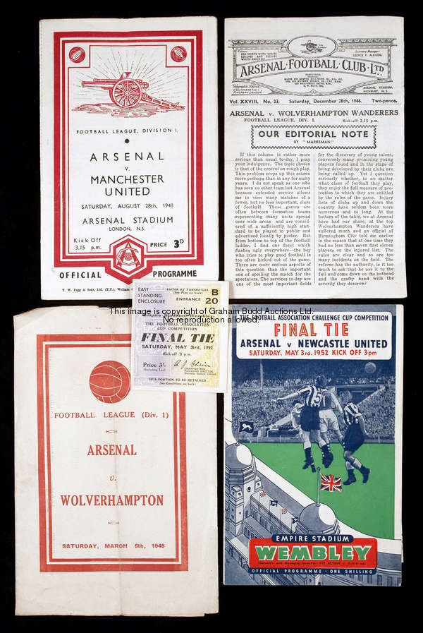35 Arsenal programmes dating between seasons 1946-47 & 1949-50, all homes except the 1950 F.A. Cup f...