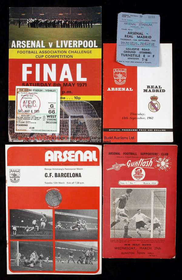 A large collection of Arsenal home programmes dating from the 1960s to the 1980s, the lot including ...