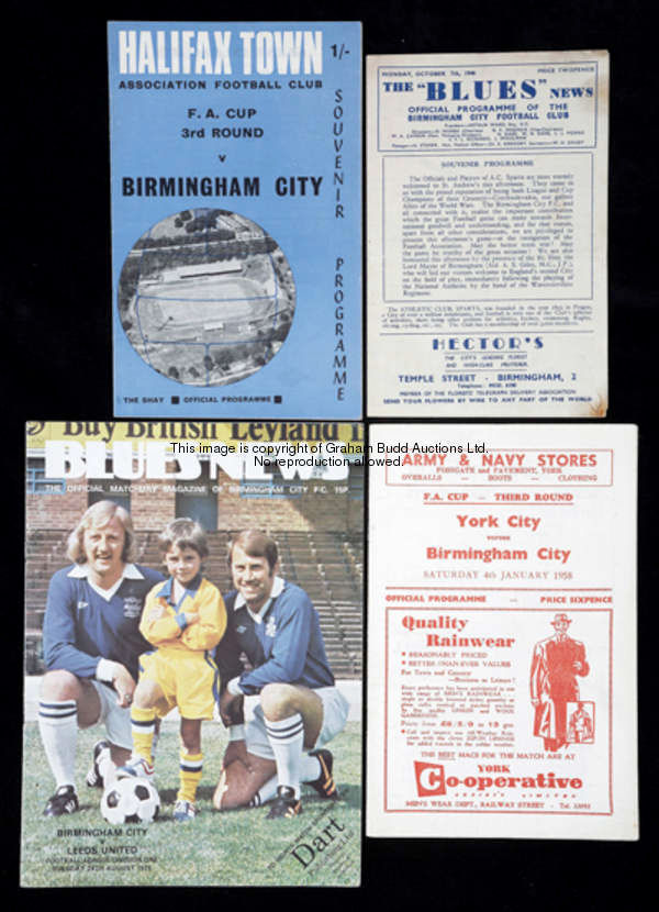 A collection of 224 Birmingham City home & away programmes, 10 dating from the 1940s including warti...