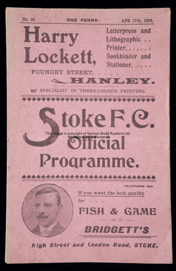 Stoke v Stafford Rangers programme 17th April 1909  This match was from Stoke's first season after r...