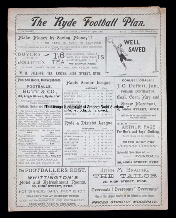 Non-League programmes and memorabilia, programmes comprising Ryde (I.O.W.) v Cowes Hampshire Senior ...