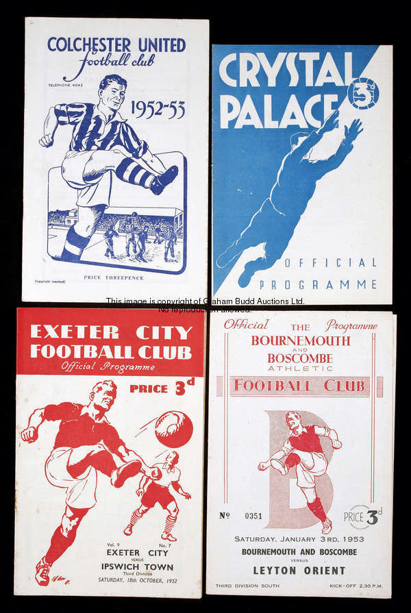 101 programmes with home representation of 77 different Football League clubs in season 1952-53