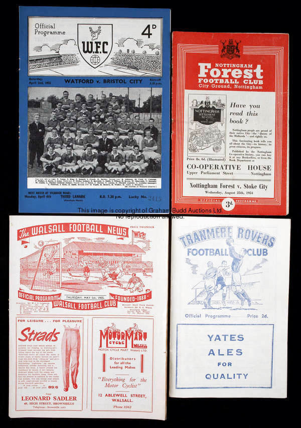 115 programmes with home representation of 80 different Football League clubs in season 1954-55