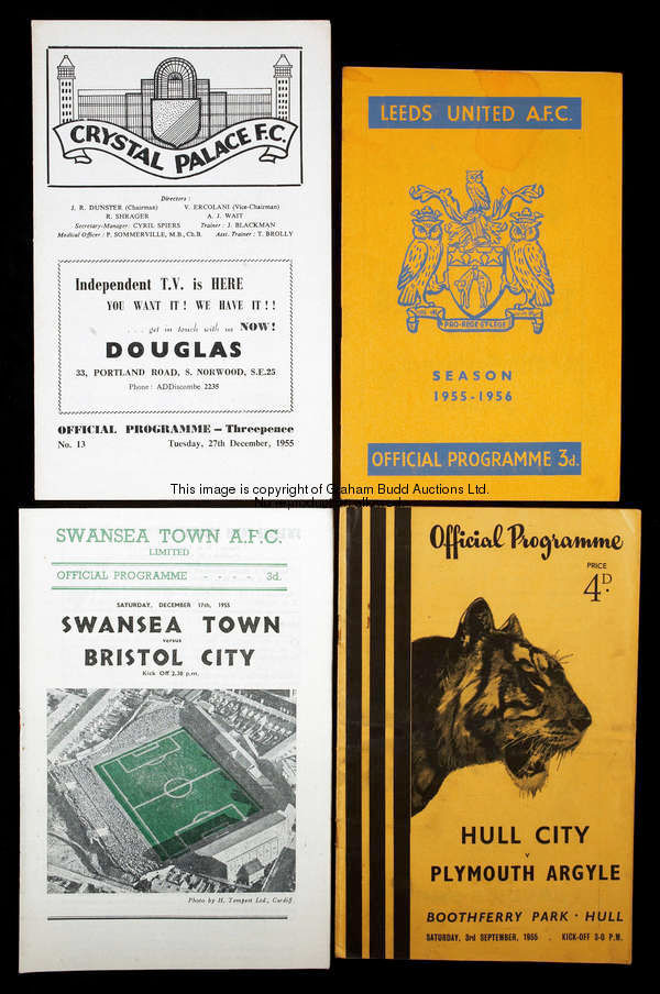 163 programmes with home representation of 82 different Football League clubs in season 1955-56