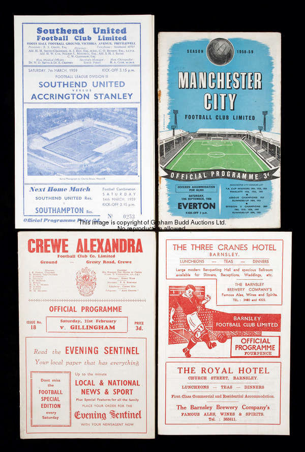 196 programmes with home representation of 80 different Football League clubs in season 1958-59