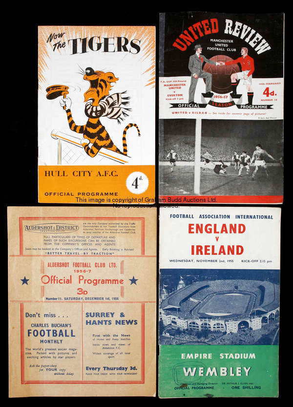 A collection of over 1,000 football programmes mostly dating between the mid and late 1950s, with a ...