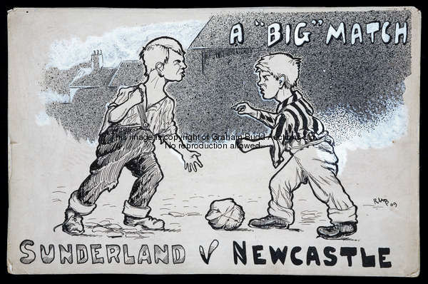 Newcastle United memorabilia circa 1909-1911 relating to Robert Lamb the cartoonist for the Newcastl...