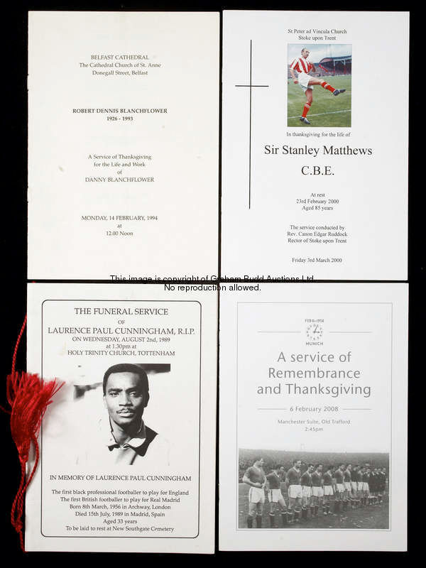 A collection of ten memorial service programmes, for Sir Matt Busby 1994 together with seat ticket a...