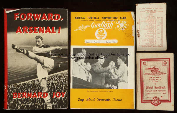 Arsenal FC official club handbooks and Gunflash magazine, a near-complete run for 1947-48 to 1980-81...