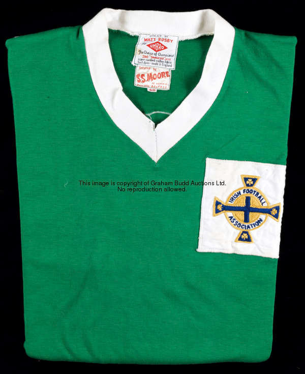 Sammy McMillan: the green Northern Ireland No.8 jersey worn in the match v Scotland at Hampden Park ...