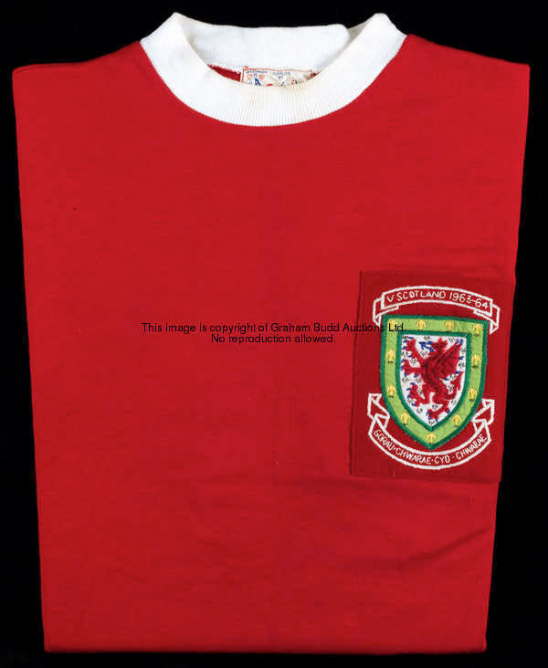 Terry Hennessy: the red Wales No.4 international jersey worn in the match v Scotland at Hampden Park...