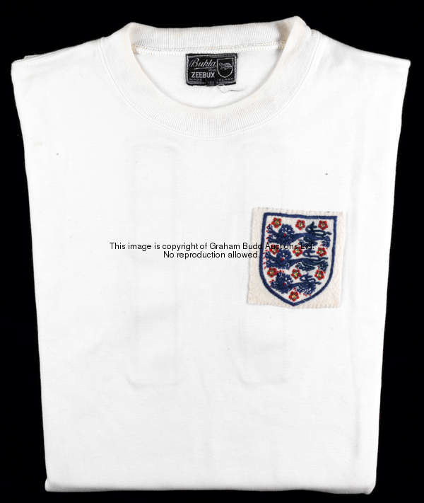 Sir Bobby Charlton: the white England No.11 jersey worn in the match v Scotland at Hampden Park 11th...