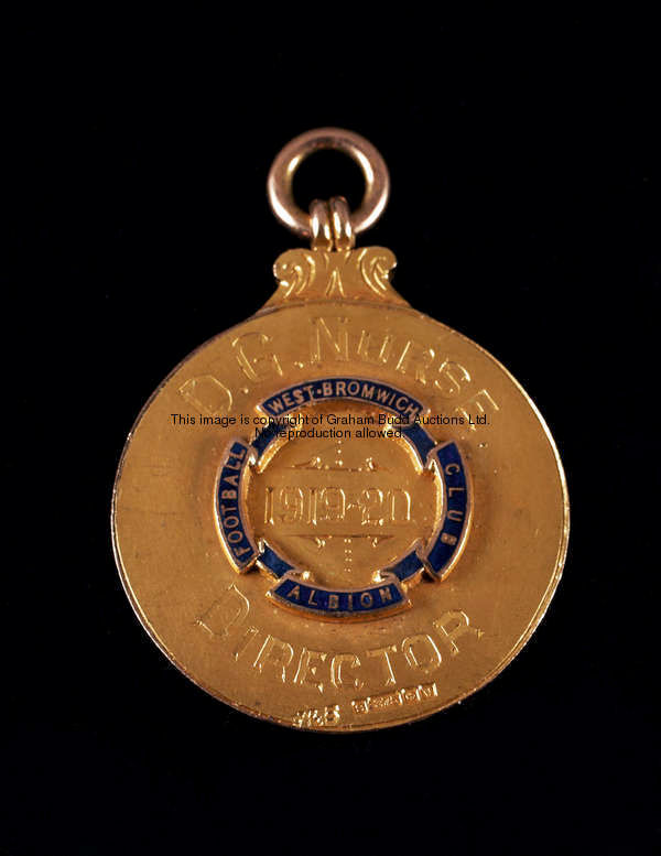 West Bromwich Albion FC: a 9ct. gold 1919-20 League Division One Championship medal awarded to club ...