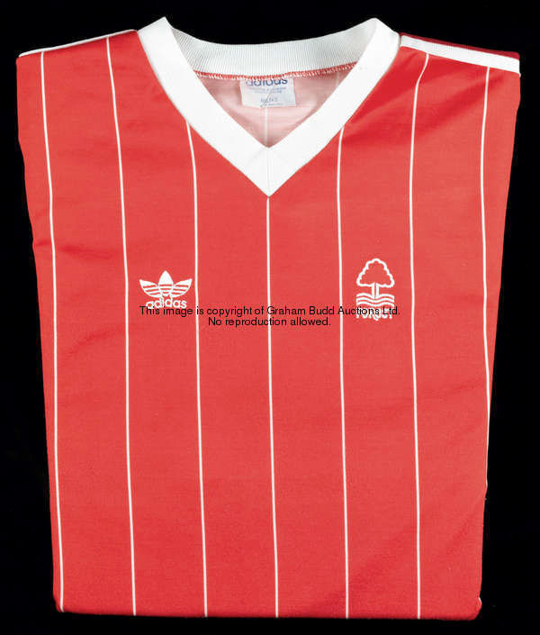 Einer Aas: a red Nottingham Forest No.6 jersey season 1981-82, long-sleeved