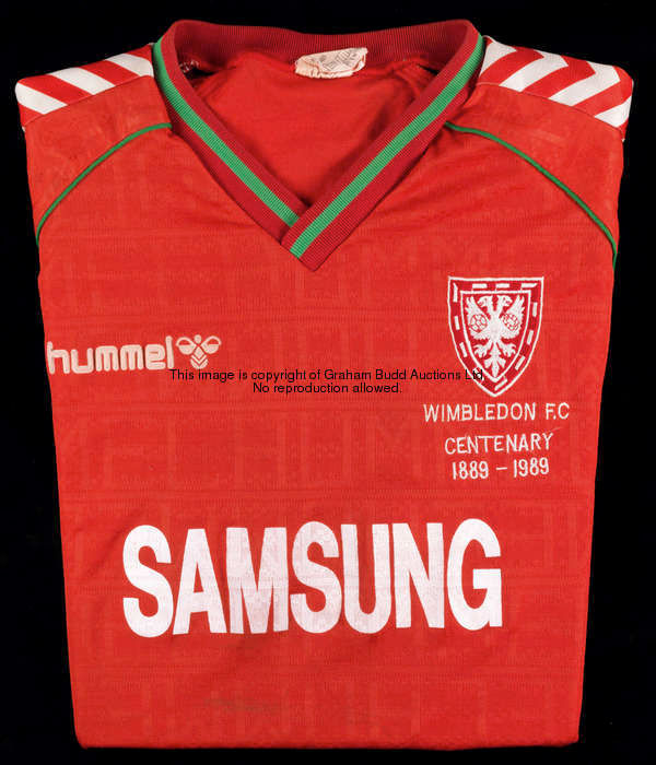 Dennis Wise: a red Wimbledon No.11 centenary season jersey 1989, short-sleeved; sold together with a...