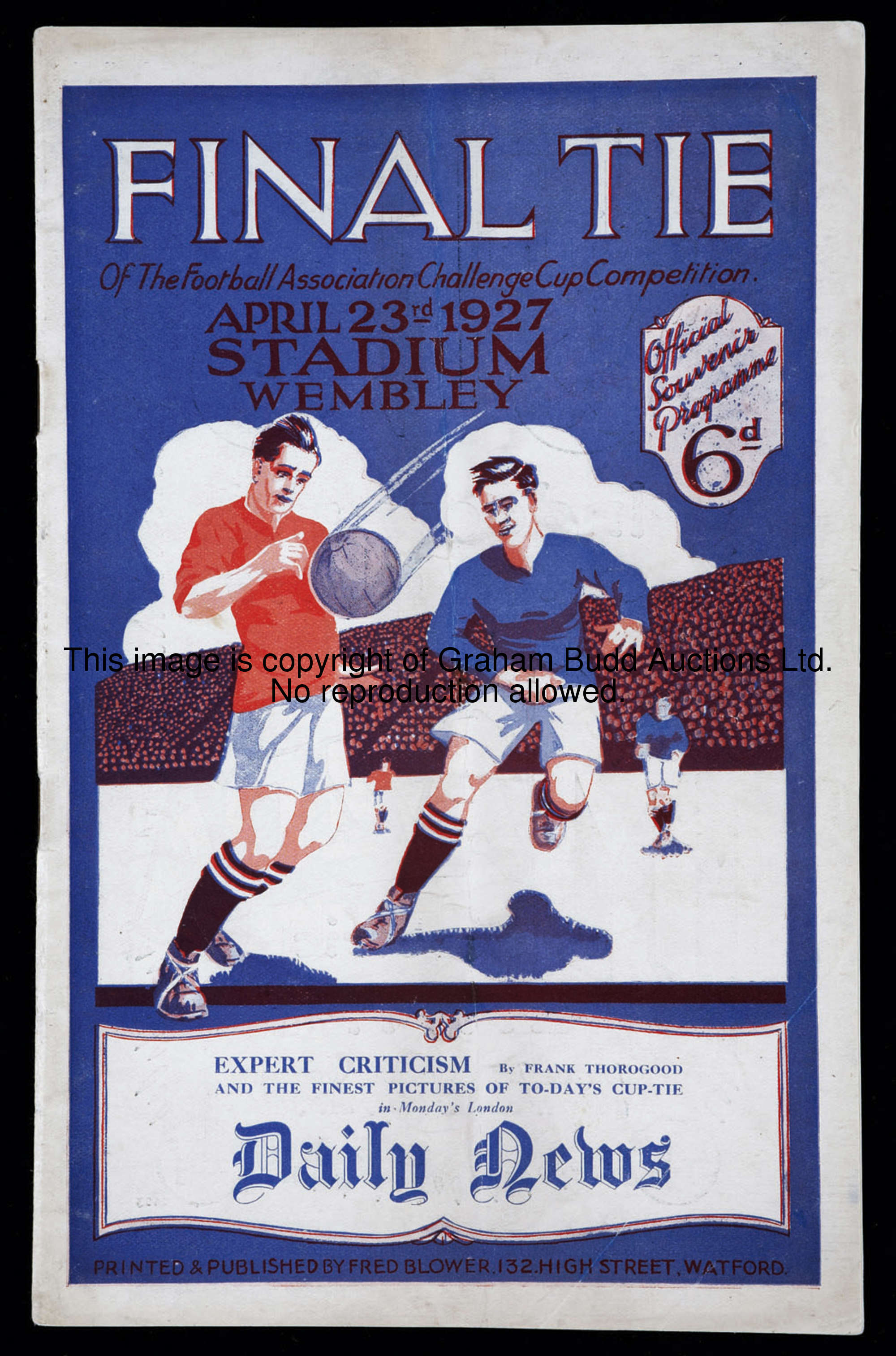 F.A. Cup final programme Arsenal v Cardiff City 23rd April 1927