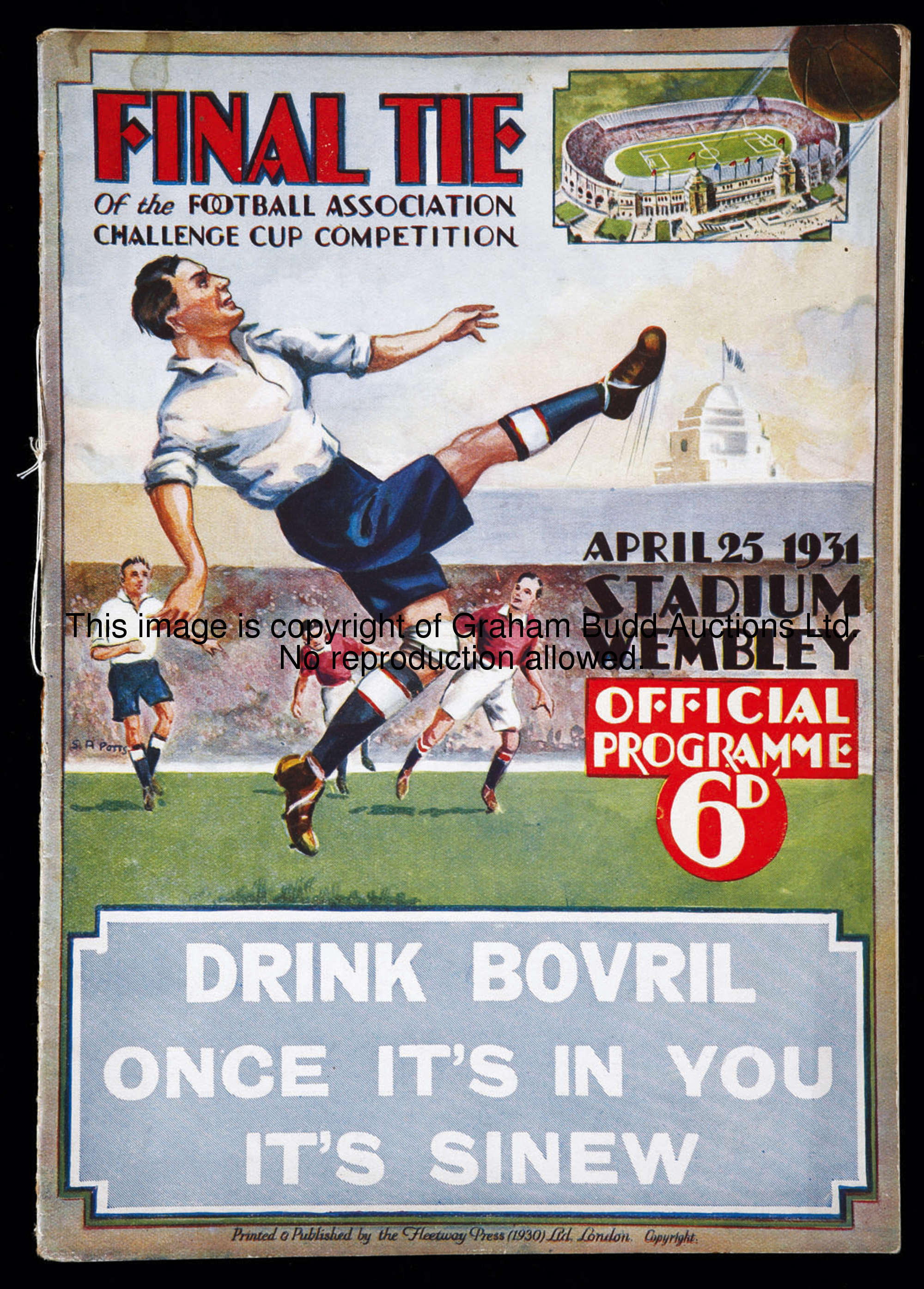 F.A. Cup final programme Birmingham v West Bromwich Albion 25th April 1931 