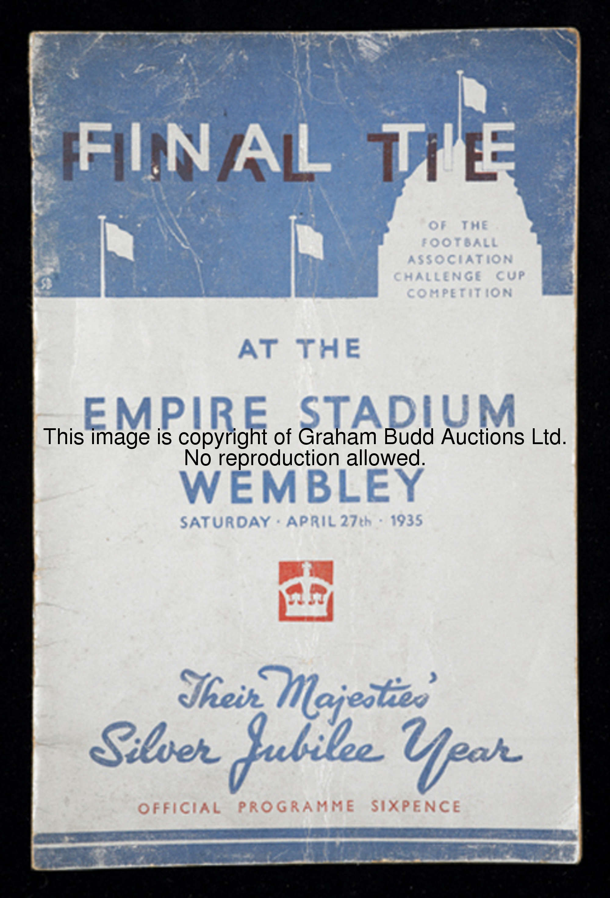 F.A. Cup final programme Sheffield Wednesday v West Bromwich Albion 27th April 1935