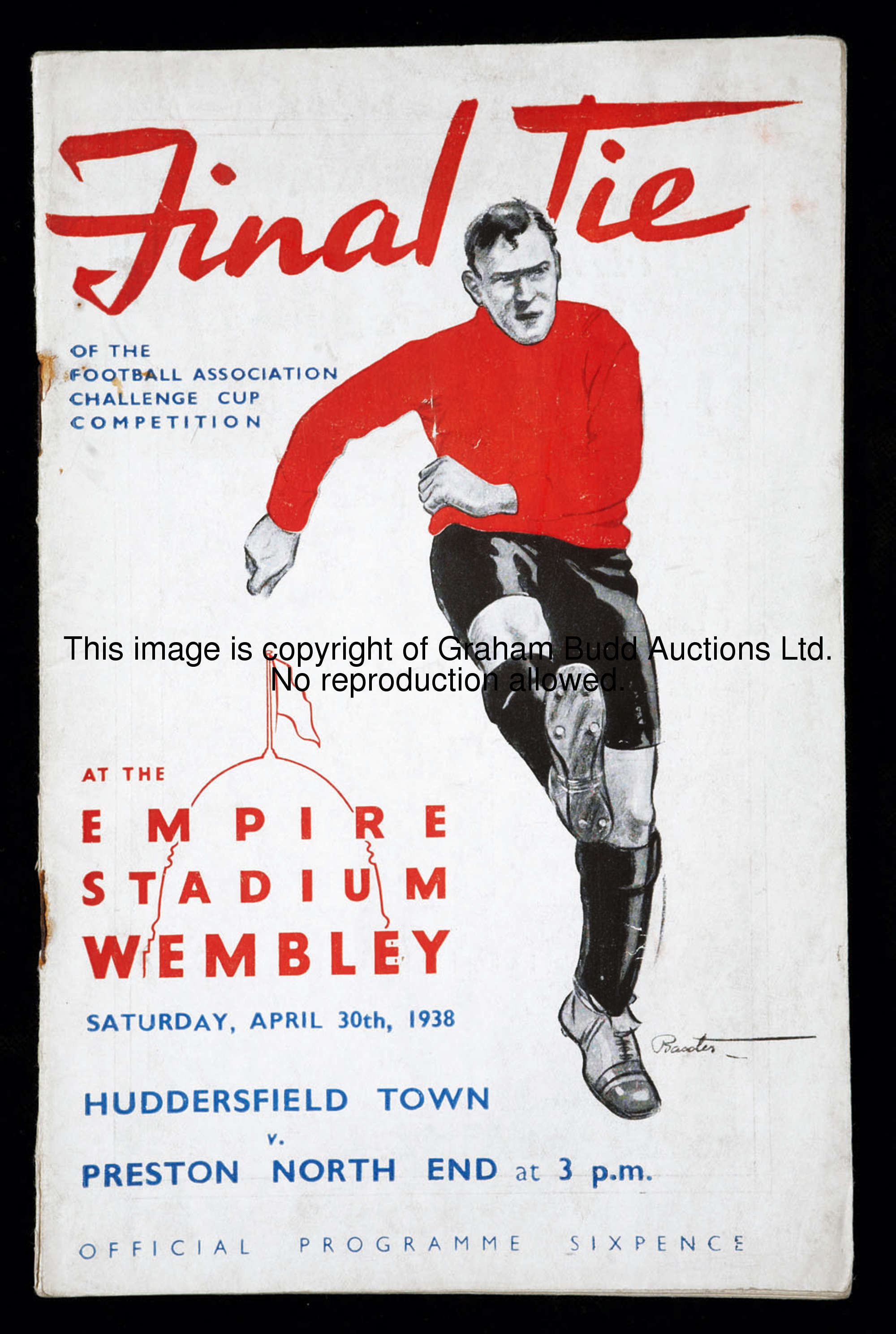 1938 F.A. Cup final programme Huddersfield Town v Preston North End 30th April 1938